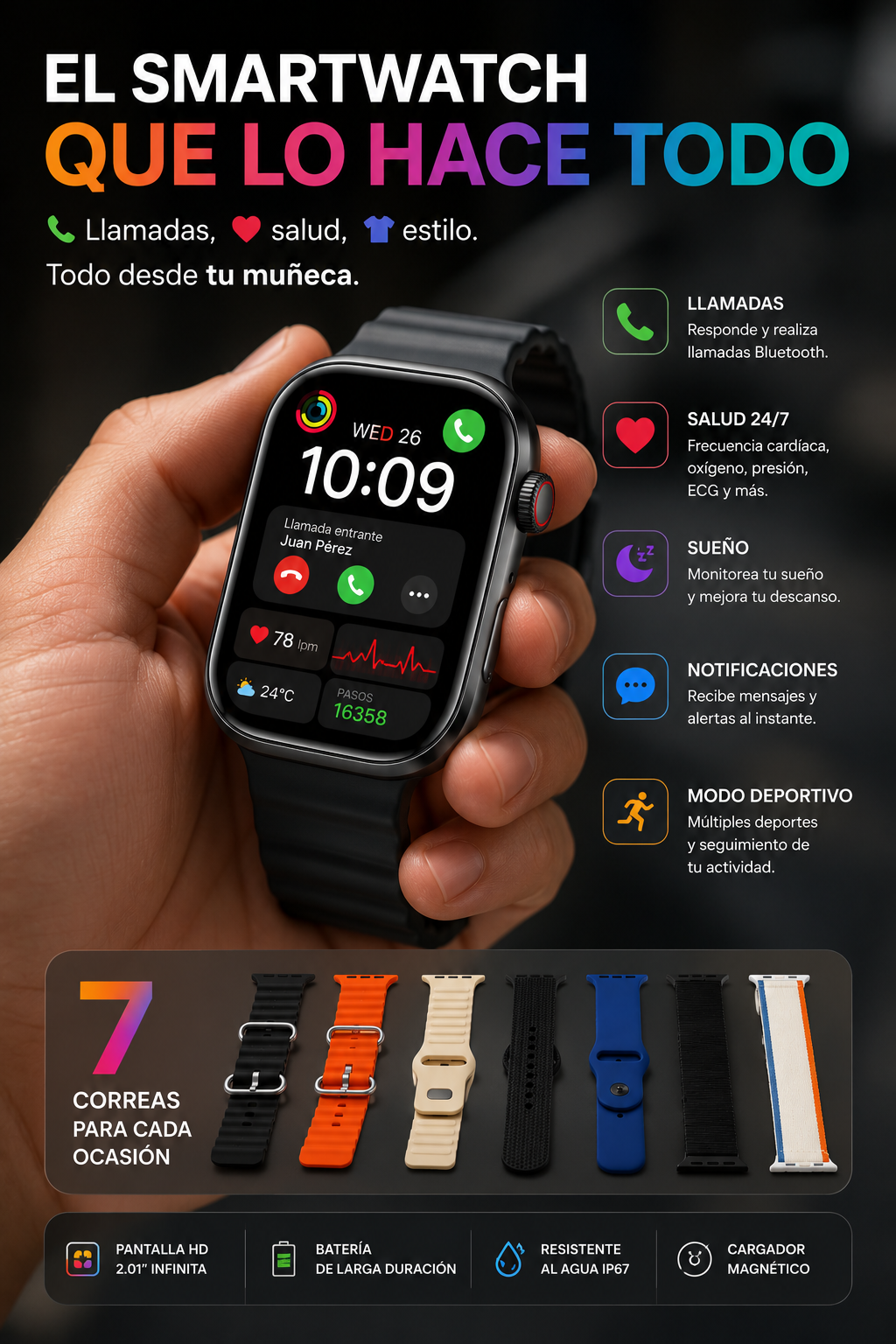 Smartwatch S10 Ultra2 - 7 Manillas